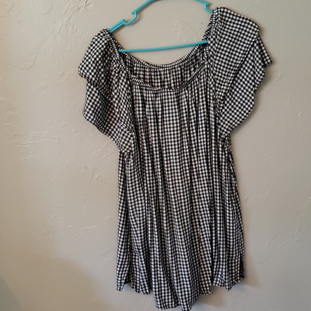 Black and White Gingham Blouse